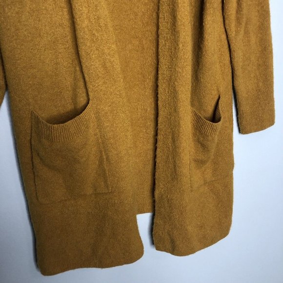 Madewell Womens Mustard Yellow Cardigan S Wool Blended Open Front Sweater Jacket - Picture 3 of 6